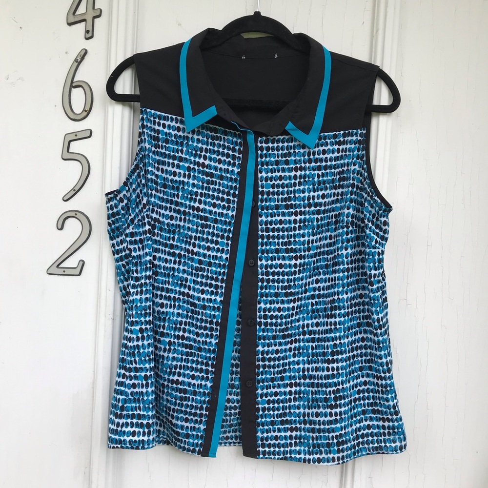 Calvin Klein Spotted Button Up Blouse